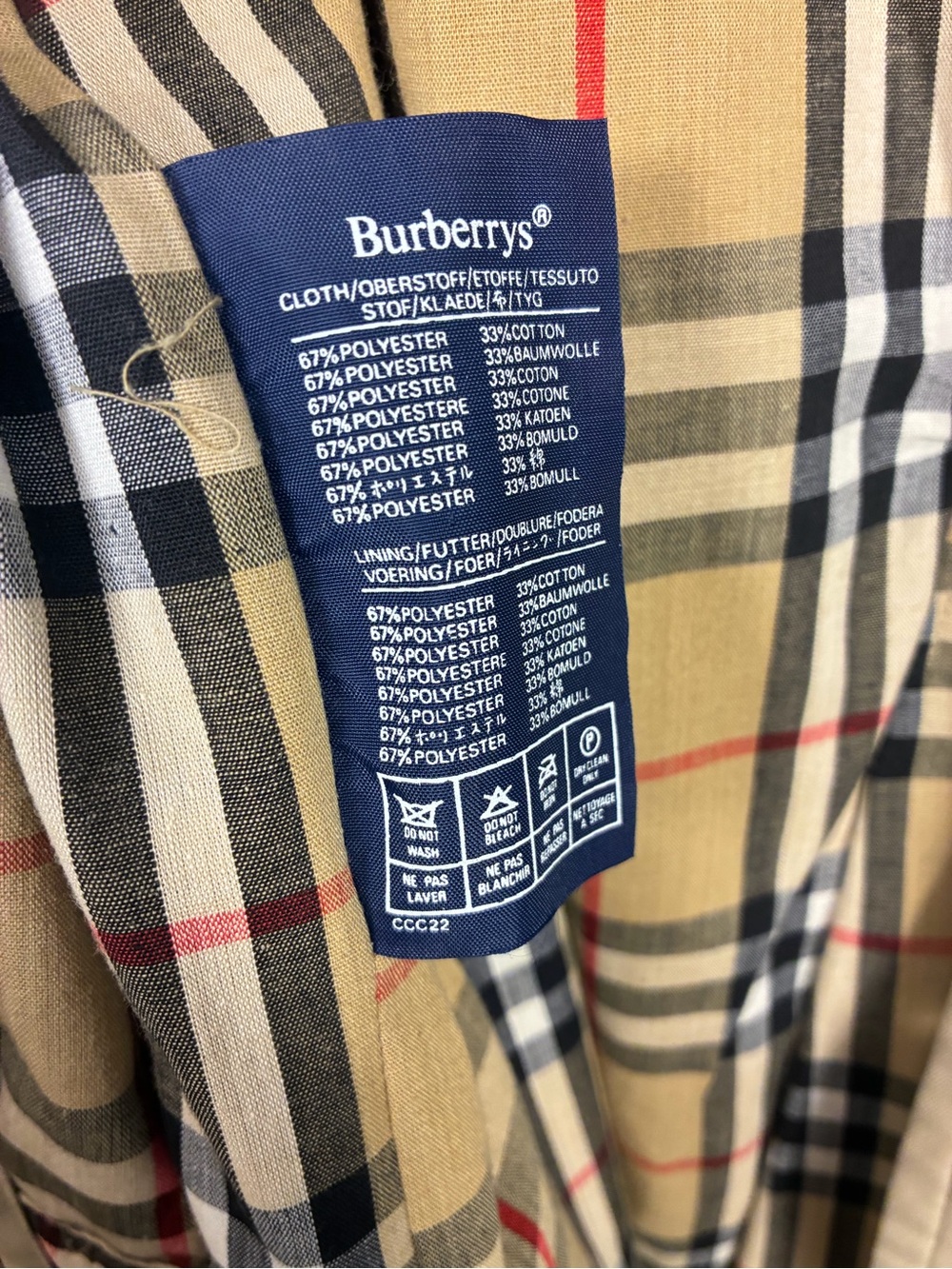 Burberry England VTG Novacheck Classic Double Breasted Belted Trench Coat Unisex - Picture 11 of 16